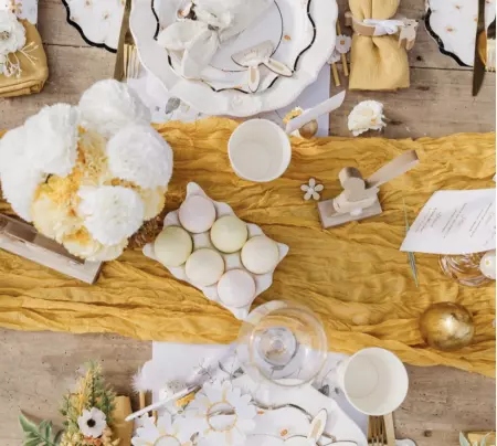 Chemin de Table Cheesecloth Ocre 90cmx3m