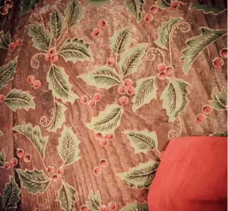 CHEMIN DE TABLE HOUX DE NOEL ORGANZA ET PAILETTES OR 28CMX3M