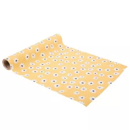 Chemin de Table Jolies Marguerites Tissu Ocre 28cmx5m