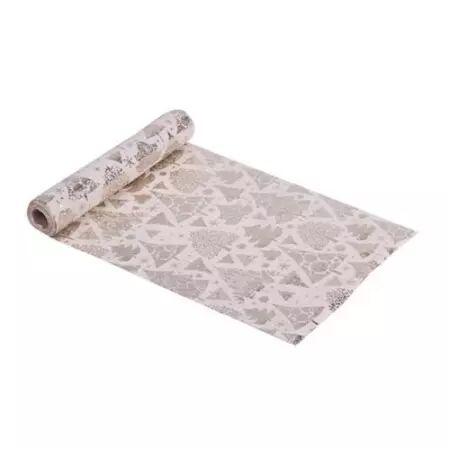 Chemin de Table Jolis Sapins Effet Lin 28cmx3m