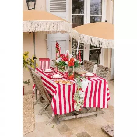Chemin de Table Mix&Match Tissu Rouge et Blanc 28cmx3m