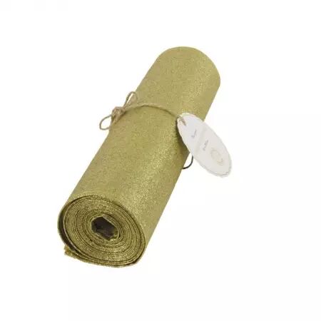 CHEMIN DE TABLE PAILLETTES OR 