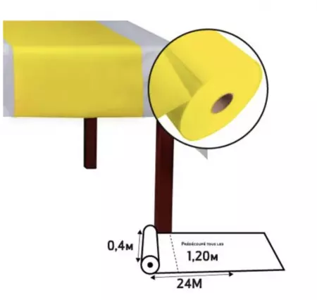 Chemin de table spunbond 40x2m4 JAUNE 