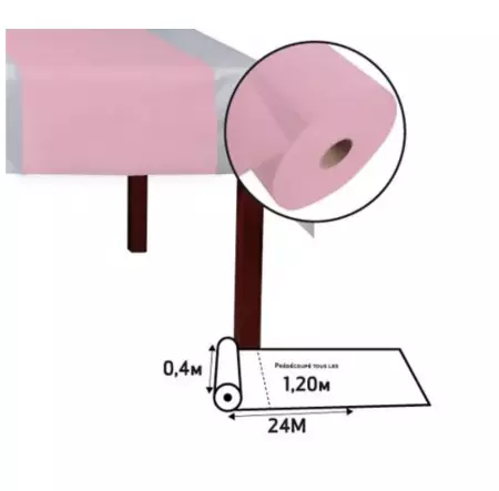 Chemin de table spunbond 40x2m4 ROSE POUDRE