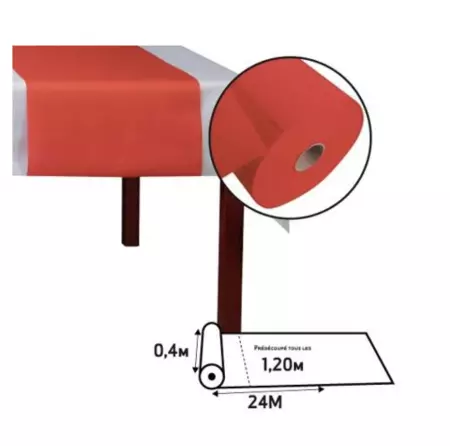 Chemin de table spunbond 40x2m4 ROUGE