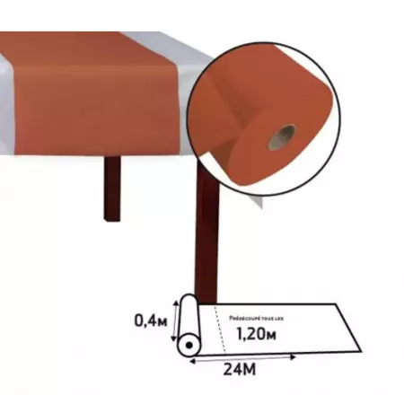 Chemin de table spunbond 40x2m4 TERRACOTTA 
