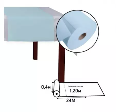 CHEMIN DE TABLE SPUNBOND L40x24M BLEU CIEL
