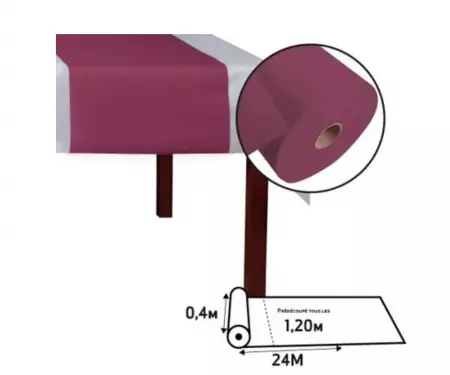 CHEMIN DE TABLE SPUNBOND L40x24M BORDEAUX