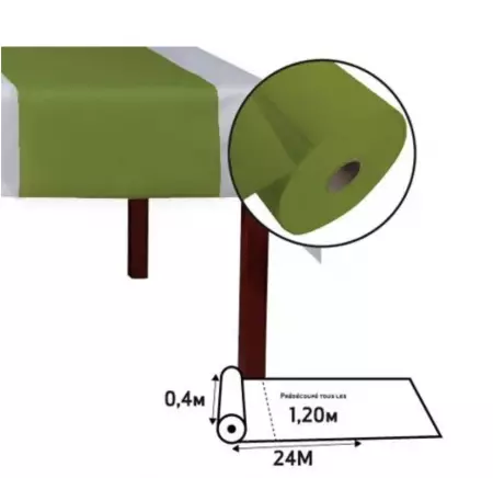 CHEMIN DE TABLE SPUNBOND L40x24m VERT OLIVE