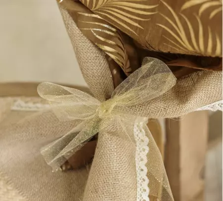 Chemin de Table Tulle Paillettes Or 28cmx5m