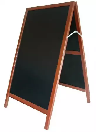 Chevalet de trottoir PM Aliz&eacute; entourage bois exotique teint&eacute;