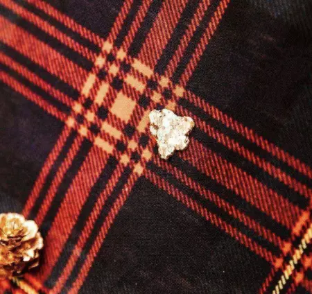 CONFETTIS CLOCHES EFFET CUIR ET PAILLTTES OR 2.5CM