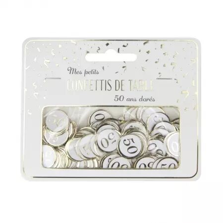 CONFETTIS DE TABLE 50 ANS DORES -