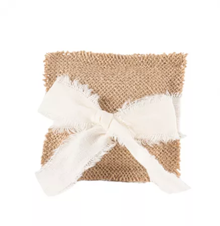 COUSSIN D ALLIANCE JUSTE & NOEUD LIN CREME 10X10cm