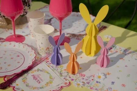 DECOR LAPIN ROSE 3.8 x 12 cm 