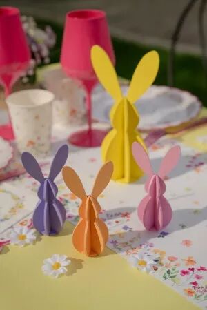 DECOR LAPIN ROSE 3.8 x 12 cm 