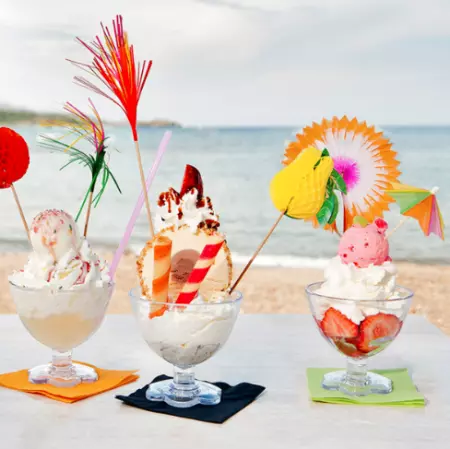 D&Eacute;CORS POUR GLACES \ OMBRELLE D\'INDONESIE\  &Oslash; 12x15 CM ASSORTI BOIS (100 UNIT&Eacute;)