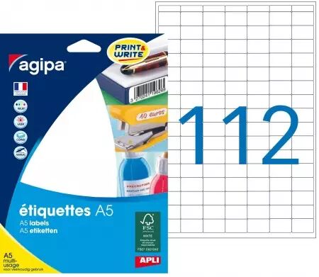 Etiquettes Agipa A5 12x18.3
