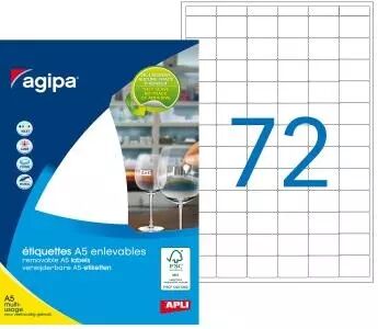 Etiquettes Agipa A5 16x22 Enlevable