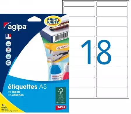 Etiquettes Agipa A5 20x67