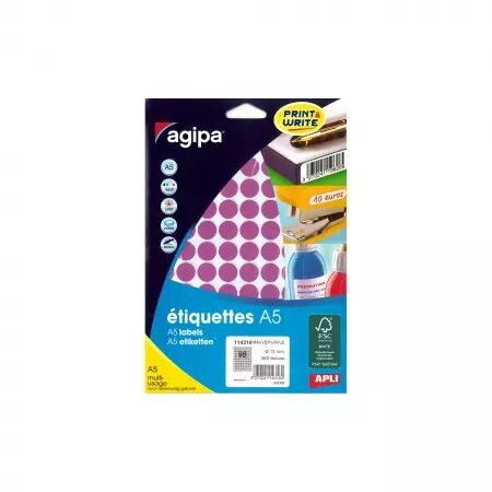 Etiquettes Agipa A5 D15 Mauve