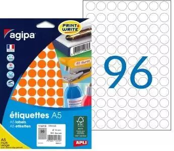 Etiquettes Agipa A5 D15 Orange