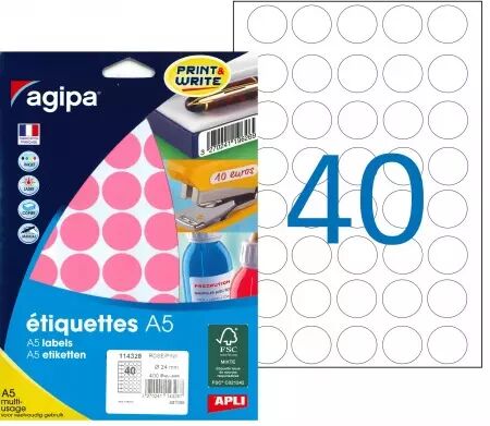 Etiquettes Agipa A5 D24 Rose