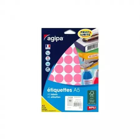 Etiquettes Agipa A5 D24 Rose