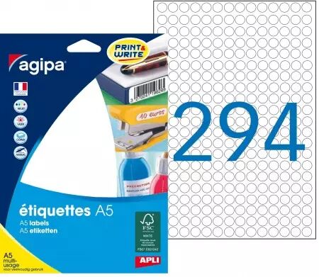 Etiquettes Agipa A5 D8 Blanc