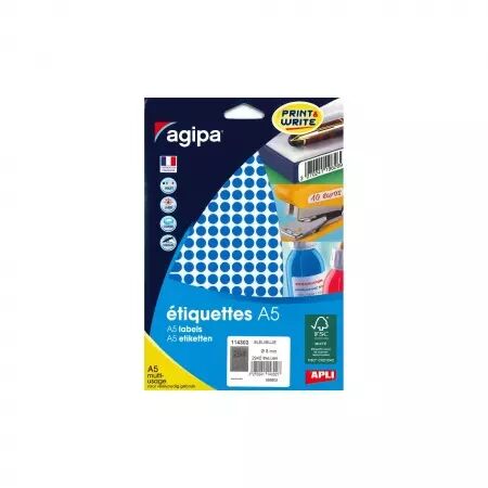 Etiquettes Agipa A5 D8 BLEU