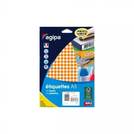 Etiquettes Agipa A5 D8 Orange