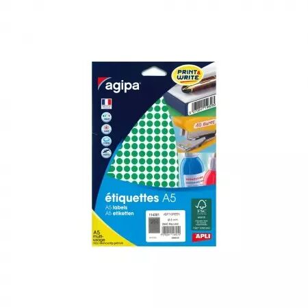 Etiquettes Agipa A5 D8 VERT