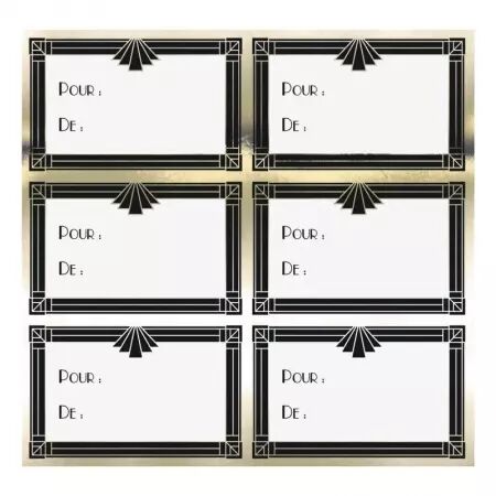 ETIQUETTES CADEAUX ADHESIVES GOLD PARTY X12