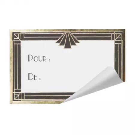 ETIQUETTES CADEAUX ADHESIVES GOLD PARTY X12
