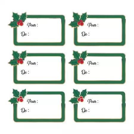 ETIQUETTES CADEAUX ADHESIVES HOUX DE NOEL X12