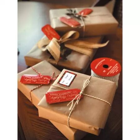 ETIQUETTES CADEAUX ADHESIVES TARTAN X12