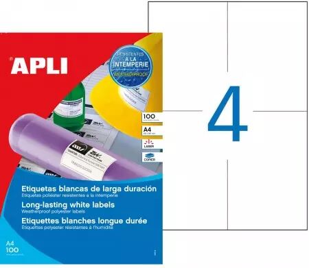 ETIQUETTES LASER 105X148,5 PLANCHE A4 DE 4  ETIQUETTES