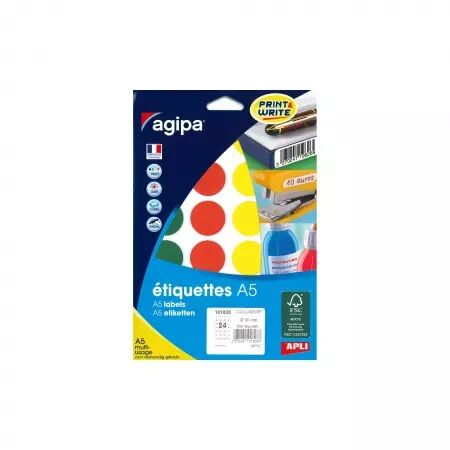 ETUI A5 168 ETIQ ROND ASSORTIE DIAM30