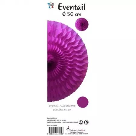 Eventail alv&eacute;ol&eacute; diam. 50 cm AUBERGINE / CO08101AB