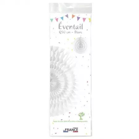 Eventail alv&eacute;ol&eacute; diam. 50 cm BLANC / CO08101BL