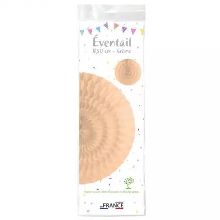 Eventail alv&eacute;ol&eacute; diam. 50 cm CREME / CO08101CR