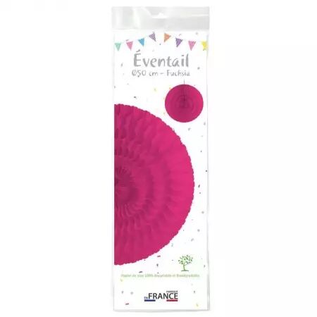 Eventail alv&eacute;ol&eacute; diam. 50 cm FUSHIA / CO08101FU