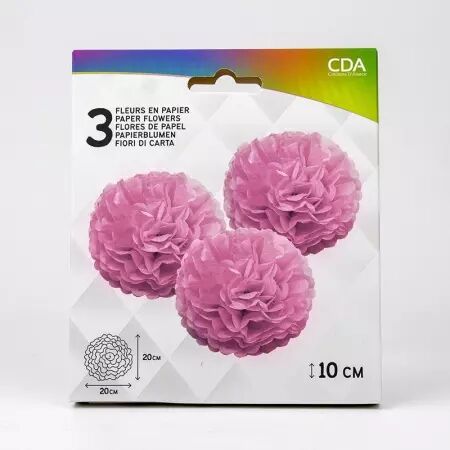 Fleurs de d&eacute;coration 20 cm x 3 ROSE