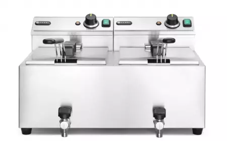 FRITEUSE MASTERCOOK 2X8L AVEC ROBINET 2X3500W