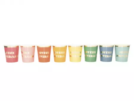 GOBELETS 200ML MULTI JA X 8 