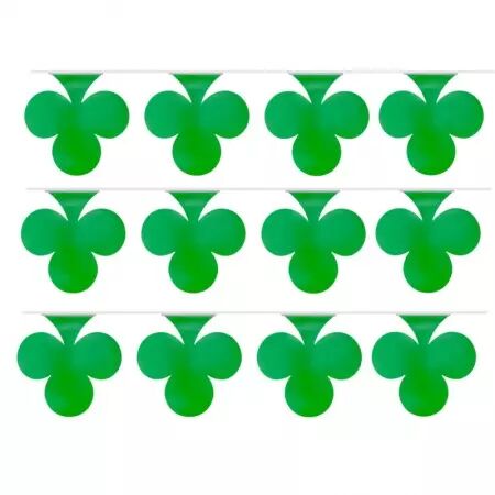 Guirlande 12 fanions tr&egrave;fle 4m  fanion