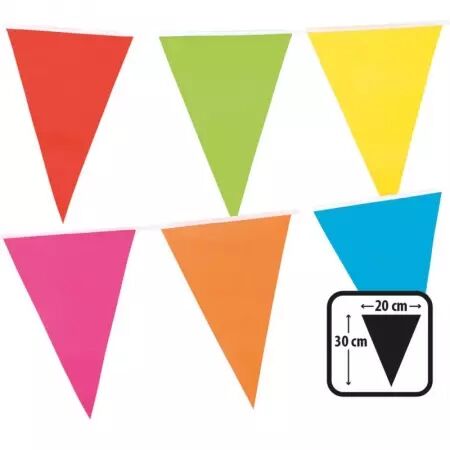 Guirlande 20 fanions PE 20 x 30 cm Multicolore