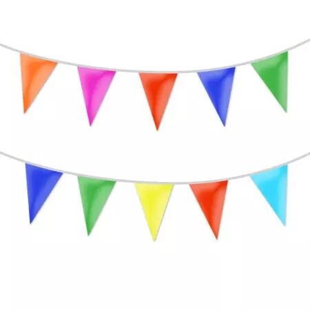 Guirlande 20 fanions PE 20 x 30 cm Multicolore