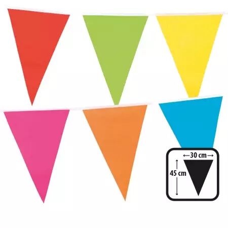Guirlande de fanions g&eacute;ante PE multicolore (45 x 30 cm)(10 m)