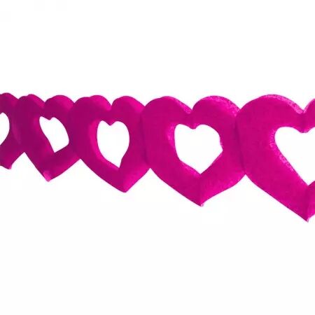 GUIRLANDE DEUX COEURS 4M FUSHIA